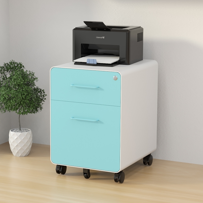 SB-X030-BL 2 drawer blue Mobile Pedestal