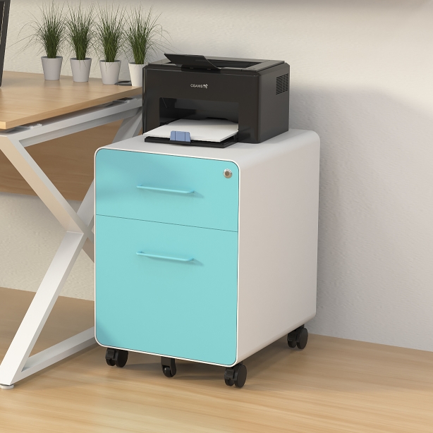 SB-X030-BL 2 drawer blue Mobile Pedestal