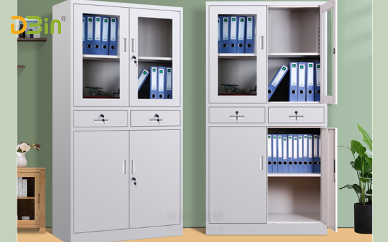 Tall Office Filing Cabinet Lock Steel Shelves Storage Documents Files Cupboard 