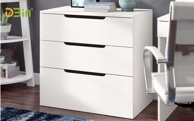 Modern design white 3 drawer lateral file for