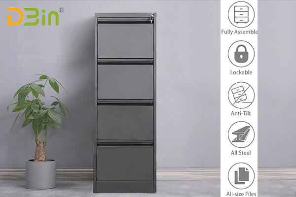 Black 4 drawer legal width file cabinet cheap price wholesale