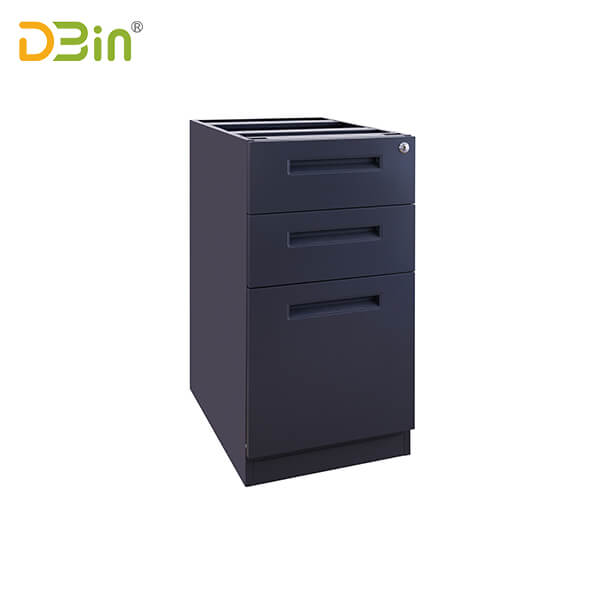 SB-X035-BK 3 drawer underdesk pedestal Handle type without top