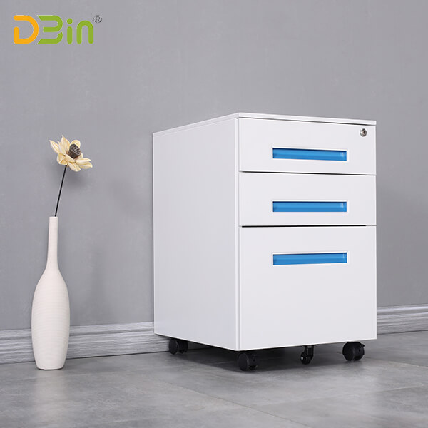 SB-X007-Blue 3 drawer Steel Mobile Pedestal