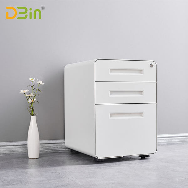 SB-X021-WH 3 drawer White Mobile Pedestal