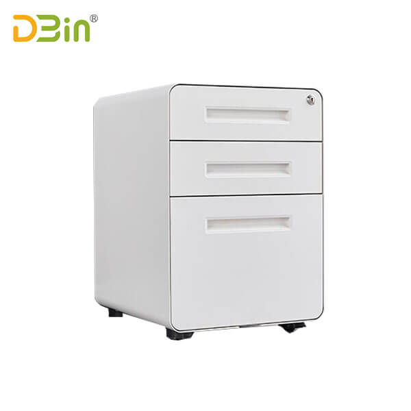 SB-X021-WH 3 drawer White Mobile Pedestal