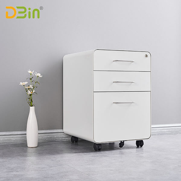 SB-X022-WH 3 drawer White Mobile Pedestal