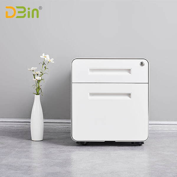 SB-X025-WH 2 drawer White Mobile Pedestal