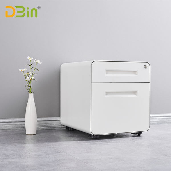 SB-X025-WH 2 drawer White Mobile Pedestal