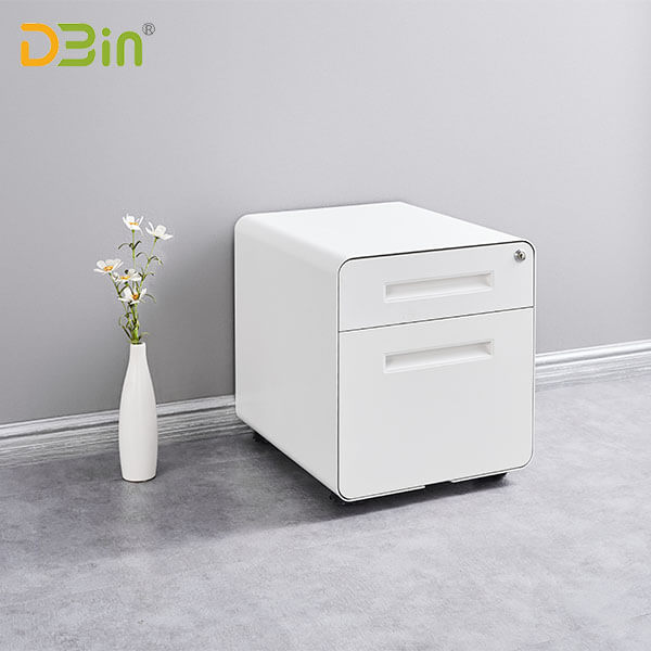 SB-X025-WH 2 drawer White Mobile Pedestal