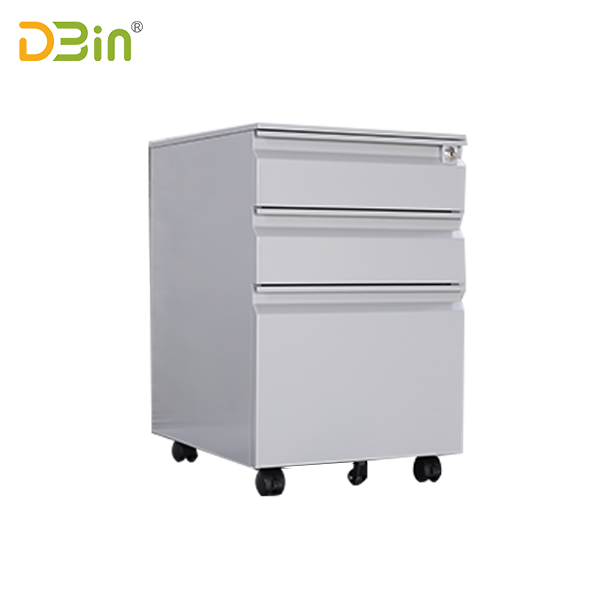 SB-X006-SL 3 Drawer Steel Mobile Pedestal 