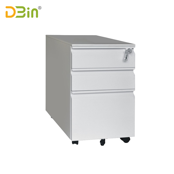 SB-X006-WH 3 Drawer Steel Mobile Pedestal 