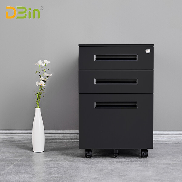 SB-X007-BK 3 drawer Steel Mobile Pedestal