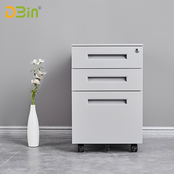 SB-X007-SL 3 drawer Steel Mobile Pedestal