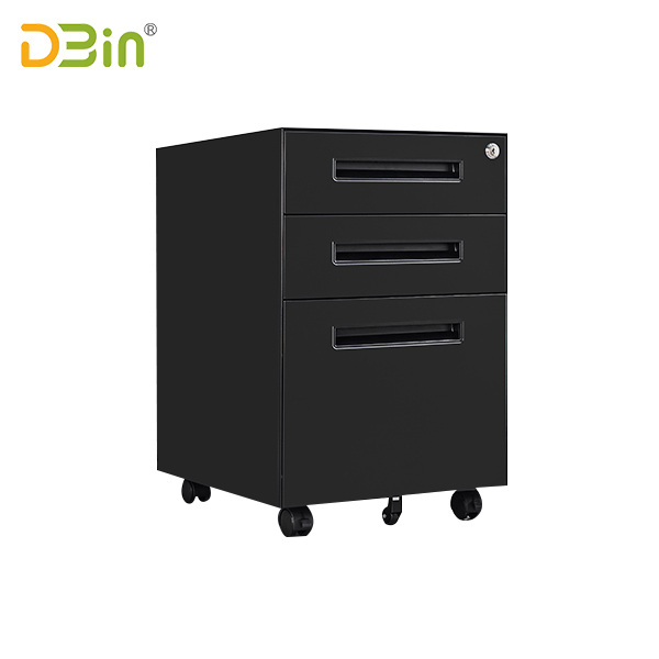 3 drawer Narrow Side Steel Mobile Pedestal