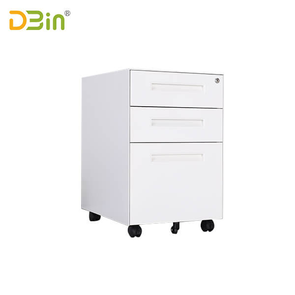 3 drawer Narrow Side Steel Mobile Pedestal