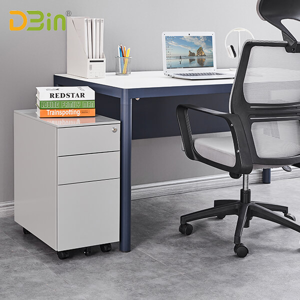 SB-X009-SL 3 Drawer Steel Mobile Pedestal 