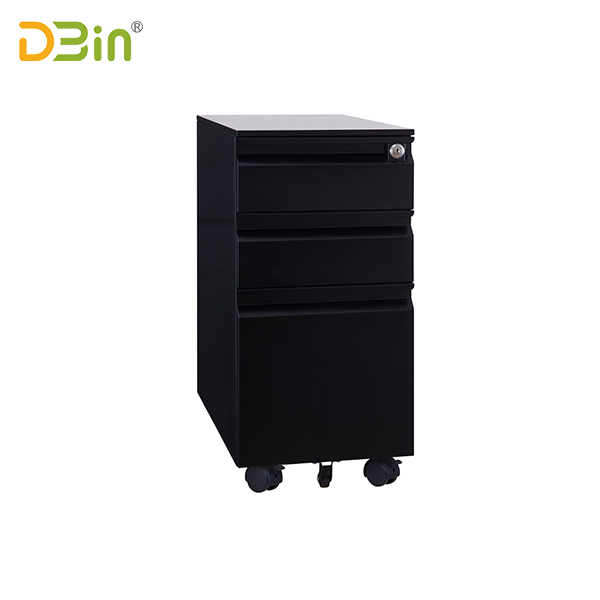 SB-X010-BK 3 Drawer Steel Mobile Pedestal 