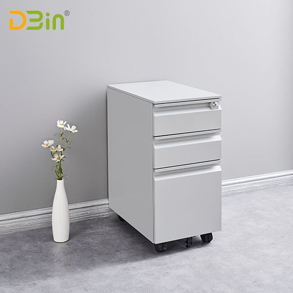 SB-X010-SL 3 Drawer Steel Mobile Pedestal 