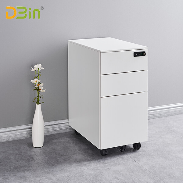 SB-X011-WH 3 Drawer Steel Mobile Pedestal 