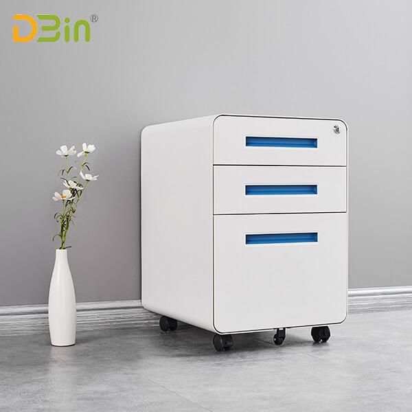 SB-X016-Blue 3 drawer Steel Mobile Pedestal