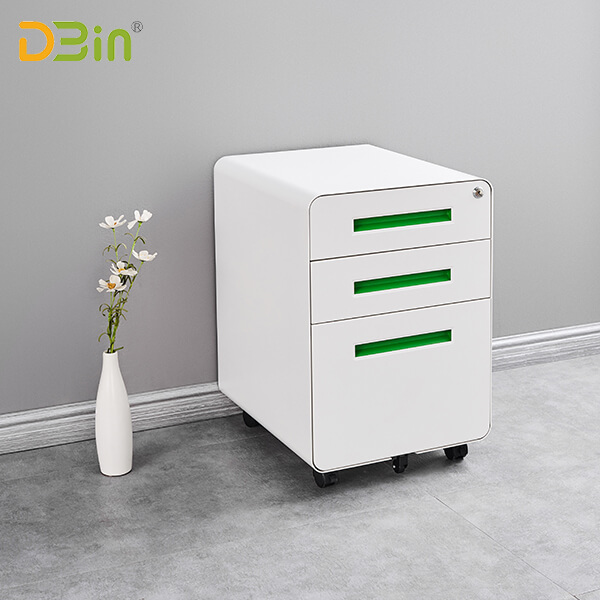 SB-X017-Green 3 drawer Steel Mobile Pedestal