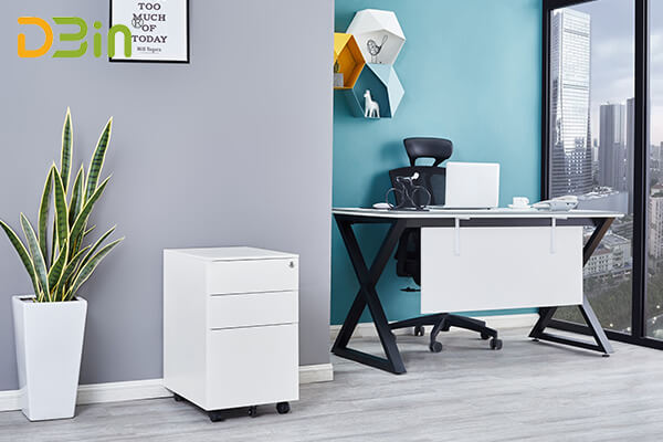 3d mobile pedestal white file cabinets