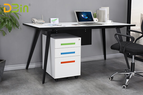 3-drawer under desk pedestals white