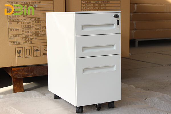 China 3 drawer white Filing Steel  Mobile File Cabinets manufacturer