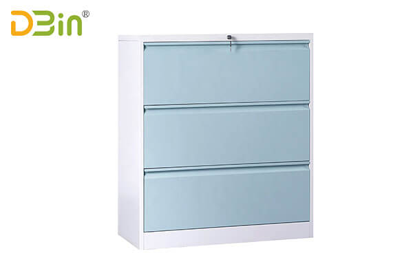 metal 3 drawer lateral file cabinet with lock and wheels