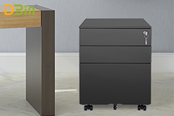 Black 3 drawer steel pedestal file cabinet manufacturer