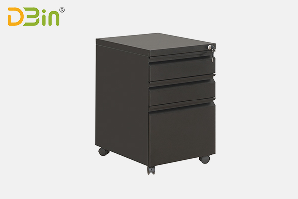 Modern black steel mobile 3 drawer box box file pedestals