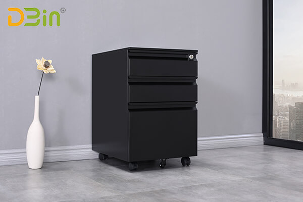 3 drawer pedestal box box file black