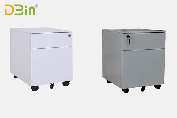 Steel 2 drawer mobile pedestal file cabinet