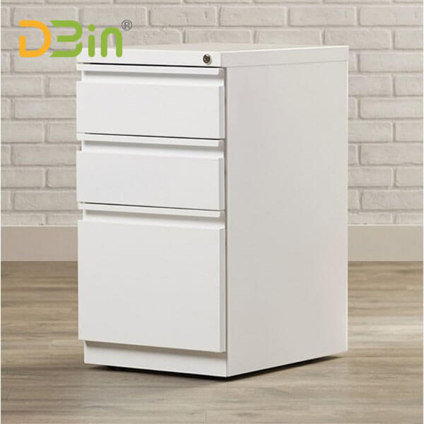 White lockable bbf pedestal drawers