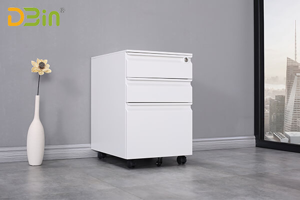 white steel pedestal 3 drawer factory