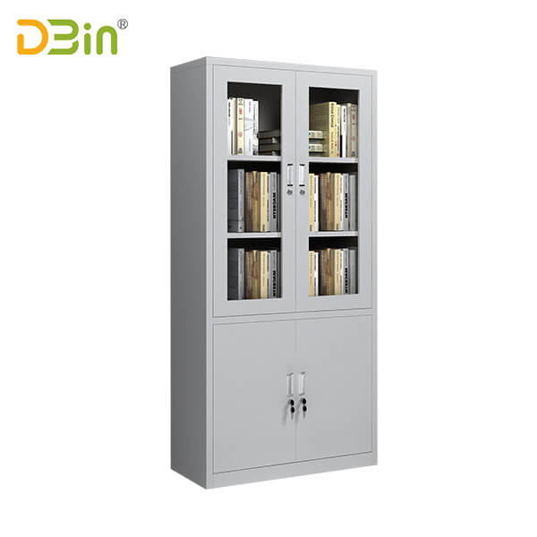 SB-X097 Upper glass door and Lower steel door Cabinet 