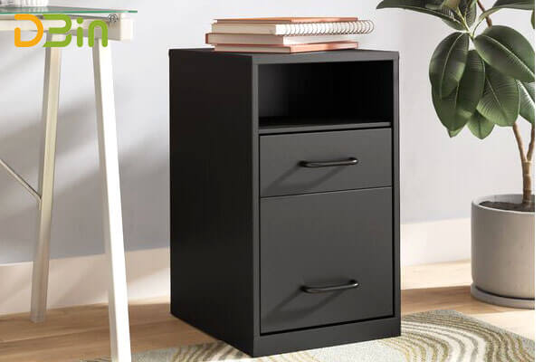 Metal 3 drawer vertical file cabinet in black, office storage wholesale