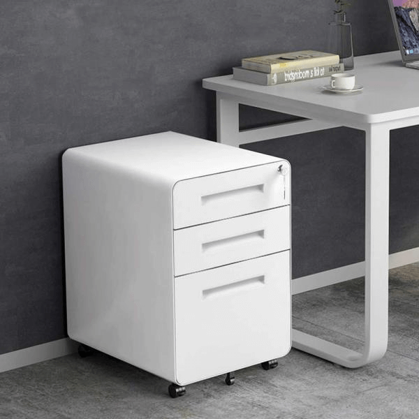 3-Drawer with Lock Mobile Pedestal Under Desk