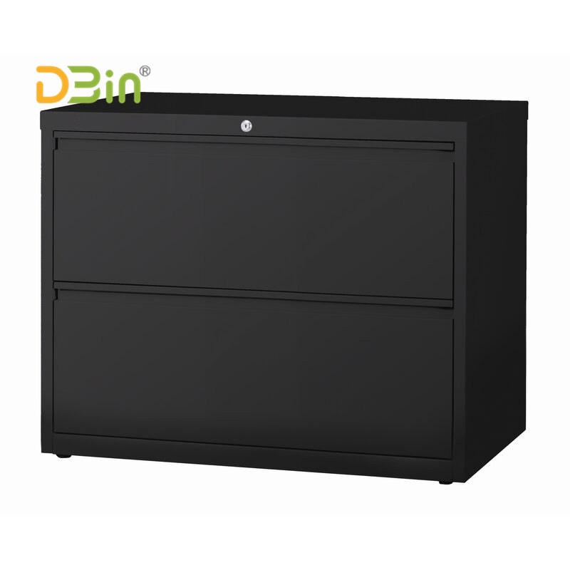 Black 2-Drawer Lateral Filing Cabinet for office