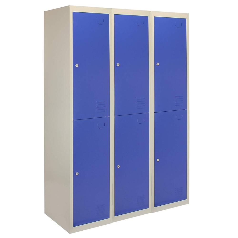 Modern 3 x blue 2 Door Metal Storage Locker