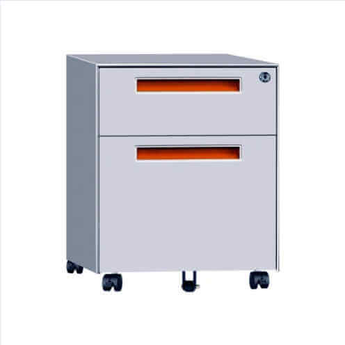metal 2 drawer white office furniture pedestal