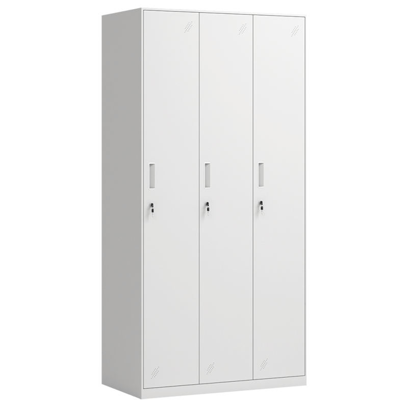 white 3 door steel locker for sale