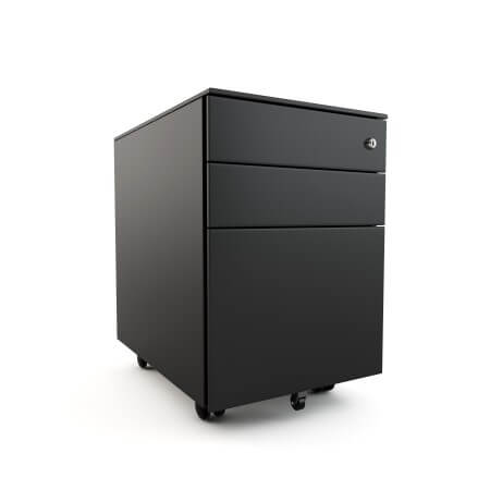 black steel 3 drawer mobile pedestal supplier