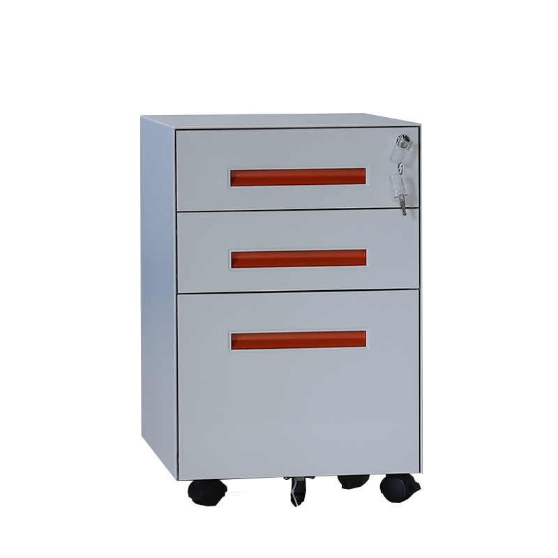 steel 3 drawer under desk mobile pedestal supplier