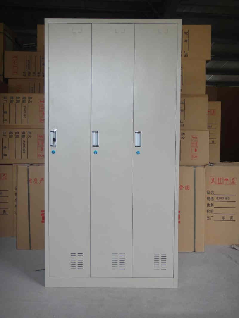steel white 3 door locker for office