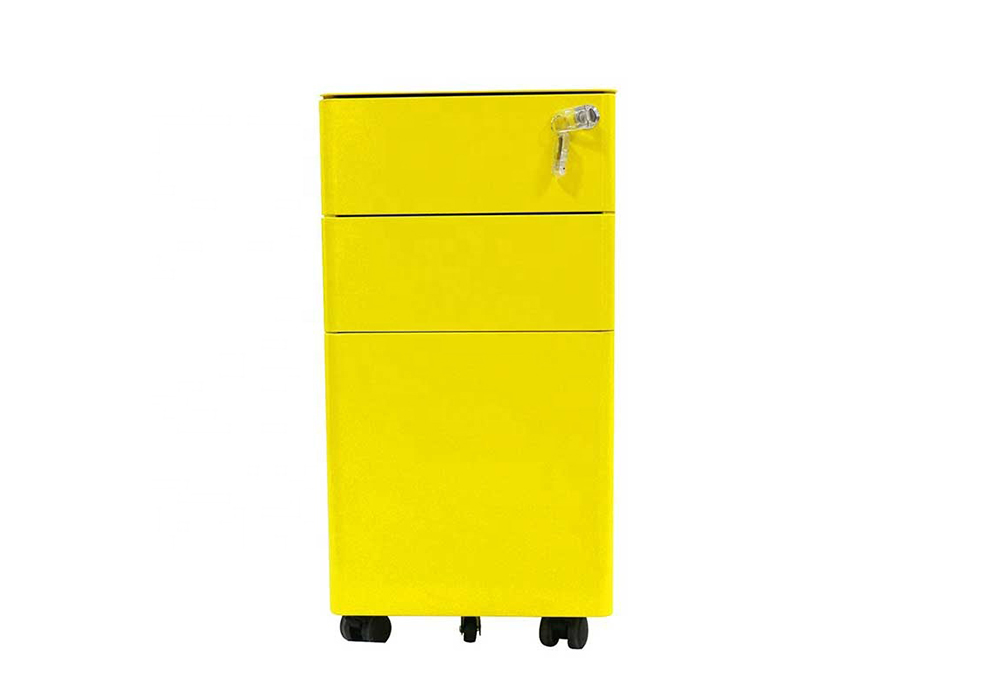 slim design 3d yellow mobile pedestal from china2