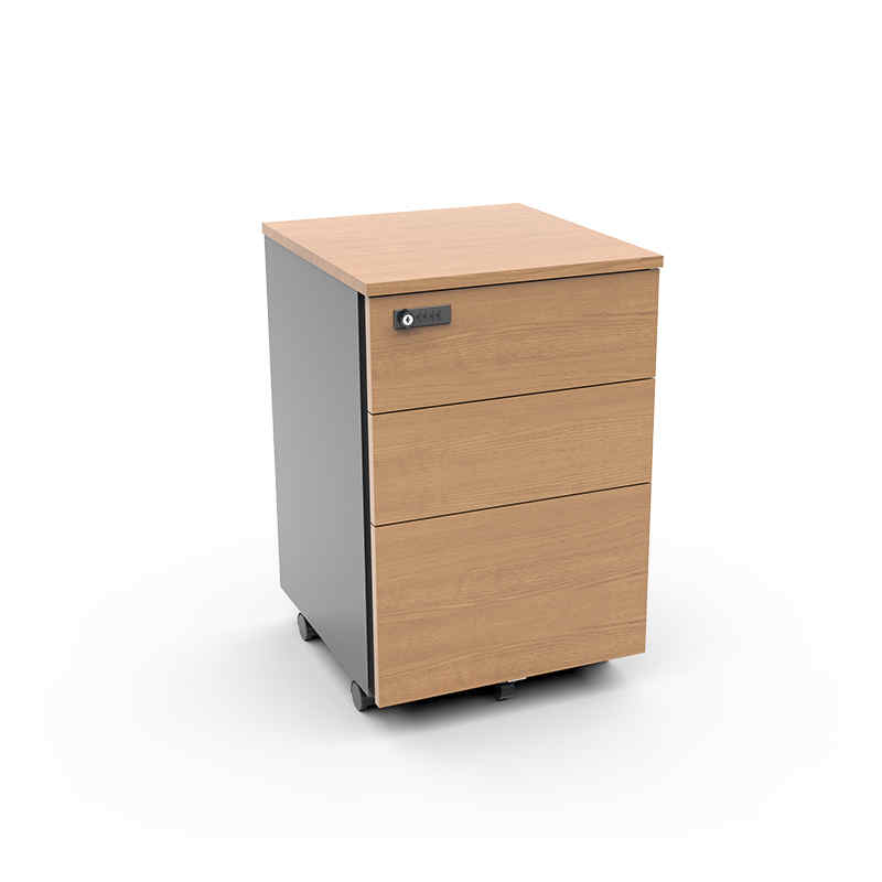 wood grain office 3 drawer mobile pedestal supplier