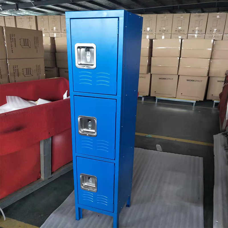 blue metal locker for warehouse