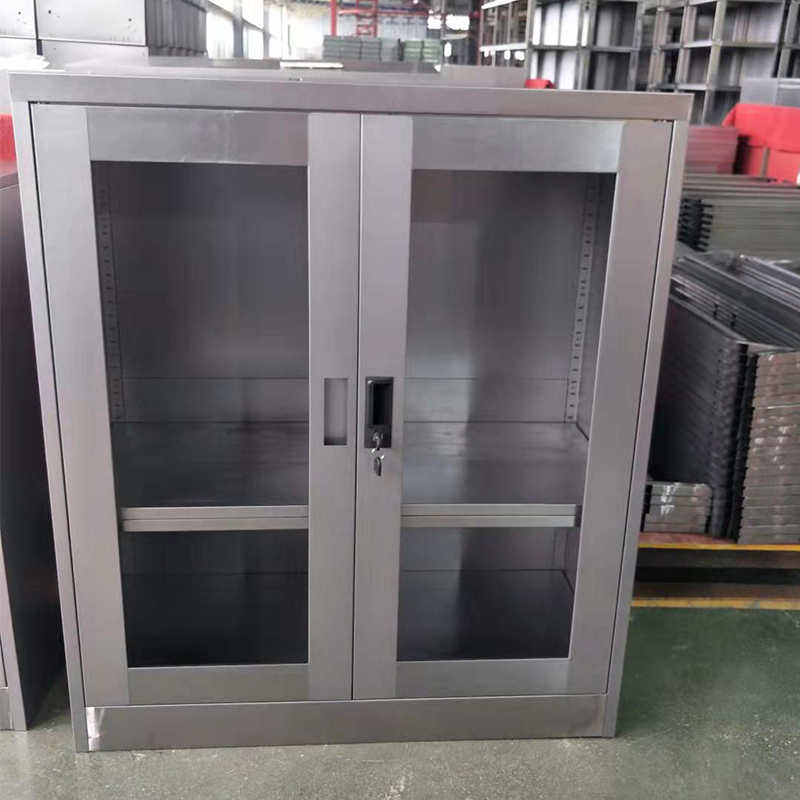 china steel cupboard with 2 glass door for sale