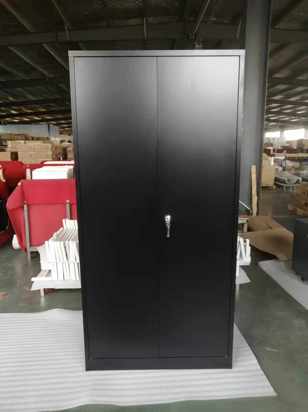 double door steel black cupboard for warehouse